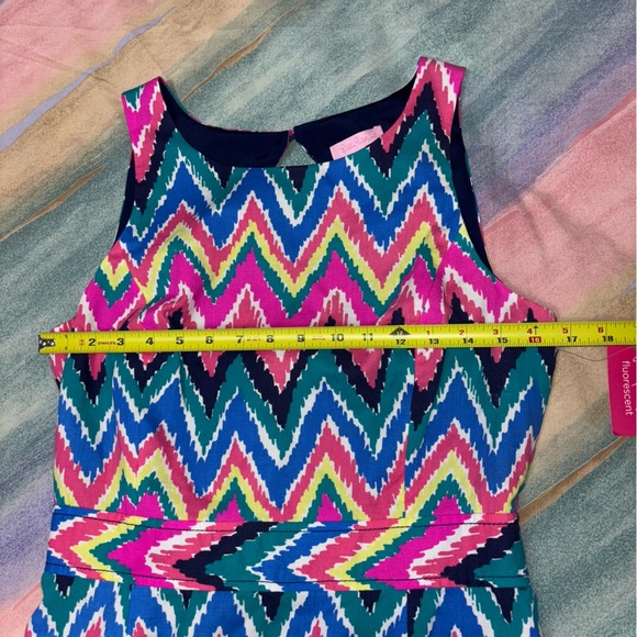 Lilly Pulitzer Hearts Flutter Multicolor Chevron Sleeveless Sheath Dress size - Picture 7 of 9